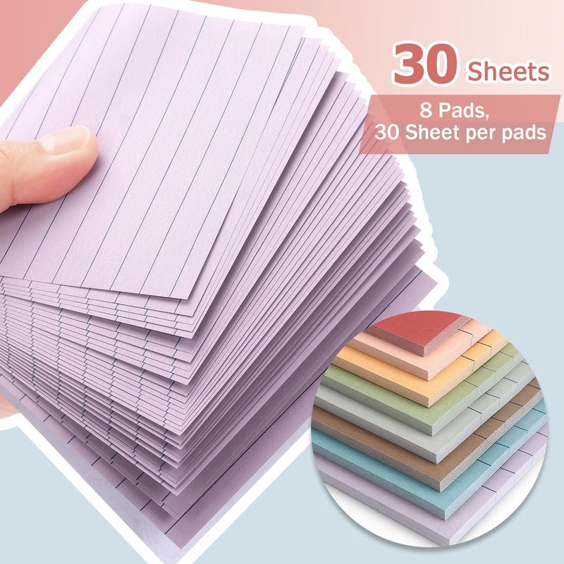 Eastern Wolf 4x6 Inch Lined Sticky Notes, 8 Pack, Vintage Colors, Premium Self-Adhesive Notepads, Large Sticky Pads for Office, School & Home Use, Easy to Use, Reusable & Removable - Image 5